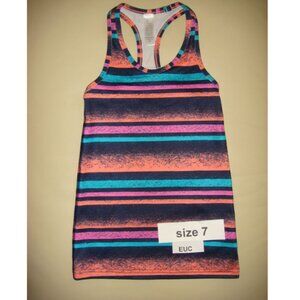Ivivva by Lululemon🍋 Keep Ur Cool Racer Colours tank top striped colourful size